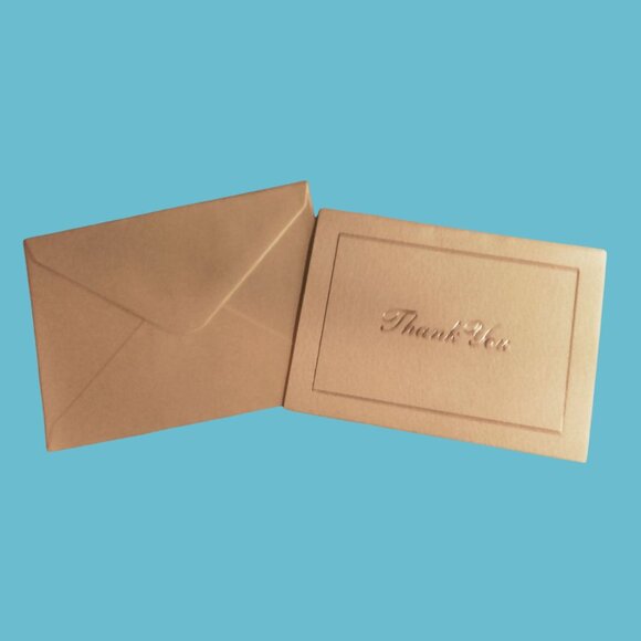 Thank You Cards Envelopes 4x5 Inches 5 Pcs Silver Embossed Stationery Set - Picture 4 of 6
